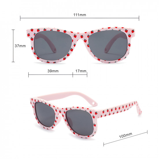 Techsuit Kids Polarized Sunglasses (5218) UV Protection, Gray Lens, TPEE Frame Strawberry Pink Techsuit Kids Polarized Sunglasses (5218) UV Protection, Gray Lens, TPEE Frame Strawberry Pink