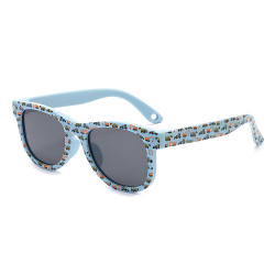 Techsuit Kids Polarized Sunglasses (5218) UV Protection, Gray Lens, TPEE Frame Blue
