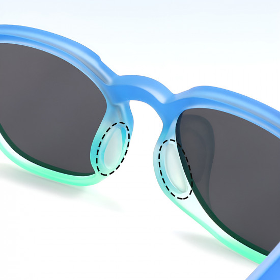 Techsuit Kids Polarized Sunglasses (691) UV Protection, Gray Lens, TR Frame Aquamarine