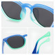 Techsuit Kids Polarized Sunglasses (691) UV Protection, Gray Lens, TR Frame Black Flame