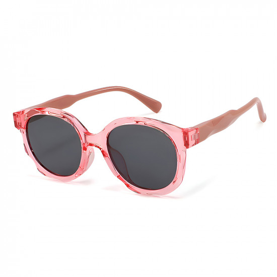 Techsuit Kids Polarized Sunglasses (627) UV Protection, Gray Lens, TR Frame Peach