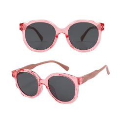 Techsuit Kids Polarized Sunglasses (627) UV Protection, Gray Lens, TR Frame Peach
