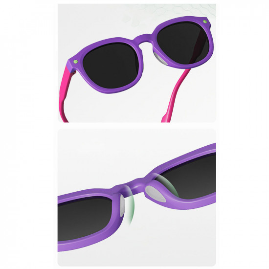 Techsuit Premium Kids Sunglasses (616) Polarized, UV Protection, Gray Lens, TPEE Frame Purple / Pink Techsuit Premium Kids Sunglasses (616) Polarized, UV Protection, Gray Lens, TPEE Frame Purple / Pink