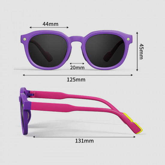 Techsuit Premium Kids Sunglasses (616) Polarized, UV Protection, Gray Lens, TPEE Frame Purple / Pink Techsuit Premium Kids Sunglasses (616) Polarized, UV Protection, Gray Lens, TPEE Frame Purple / Pink