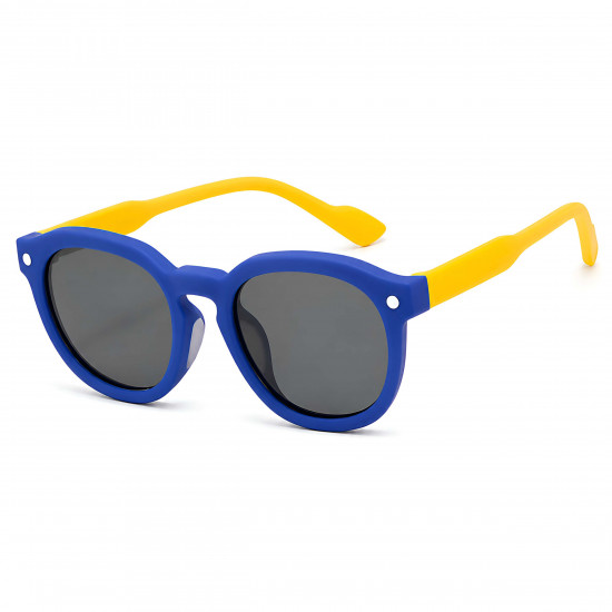 Techsuit Premium Kids Sunglasses (616) Polarized, UV Protection, Gray Lens, TPEE Frame Blue / Yellow Techsuit Premium Kids Sunglasses (616) Polarized, UV Protection, Gray Lens, TPEE Frame Blue / Yellow