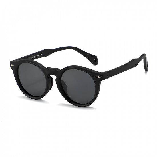 Techsuit Kids Polarized Sunglasses (602) UV Protection, Gray Lens, TPEE Frame Black