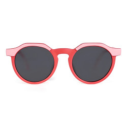 Techsuit Kids Polarized Sunglasses (601) UV Protection, Gray Lens, TPEE Frame Pink / Red