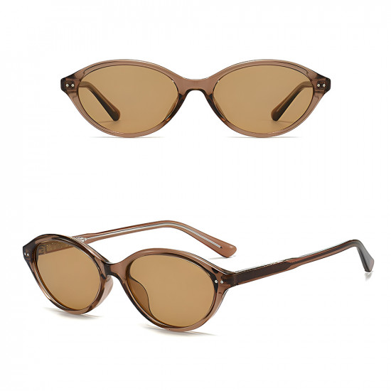 Techsuit Sunglasses (99034) for Women, TR90 Oval Frame, Modern Minimalism, Reinforced Hinge Brown Techsuit Sunglasses (99034) for Women, TR90 Oval Frame, Modern Minimalism, Reinforced Hinge Brown