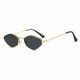 Techsuit Premium Sunglasses (6206) for Women, Narrow Hexagonal Frame, Retro Charm Gold / Black
