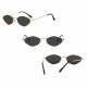 Techsuit Premium Sunglasses (6206) for Women, Narrow Hexagonal Frame, Retro Charm Gold / Black