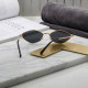 Techsuit Premium Sunglasses (6206) for Women, Narrow Hexagonal Frame, Retro Charm Gold / Black