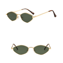 Techsuit Premium Sunglasses (6206) for Women, Narrow Hexagonal Frame, Retro Charm Gold / Green Techsuit Premium Sunglasses (6206) for Women, Narrow Hexagonal Frame, Retro Charm Gold / Green
