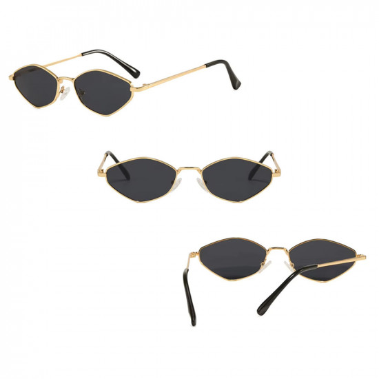 Techsuit Premium Sunglasses (6206) for Women, Narrow Hexagonal Frame, Retro Charm Gold / Green Techsuit Premium Sunglasses (6206) for Women, Narrow Hexagonal Frame, Retro Charm Gold / Green