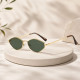 Techsuit Premium Sunglasses (6206) for Women, Narrow Hexagonal Frame, Retro Charm Gold / Green Techsuit Premium Sunglasses (6206) for Women, Narrow Hexagonal Frame, Retro Charm Gold / Green
