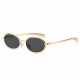Techsuit Sunglasses (3220) for Women, Fashion, 90s Oval Frame, Adjustable Nose Pads Gold / Black