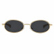Techsuit Sunglasses (3220) for Women, Fashion, 90s Oval Frame, Adjustable Nose Pads Gold / Black