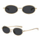 Techsuit Sunglasses (3220) for Women, Fashion, 90s Oval Frame, Adjustable Nose Pads Gold / Black