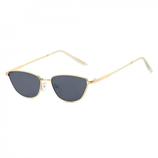 Techsuit Premium Sunglasses (622) for Women, Cat Eye Frame, Minimalist Design Black