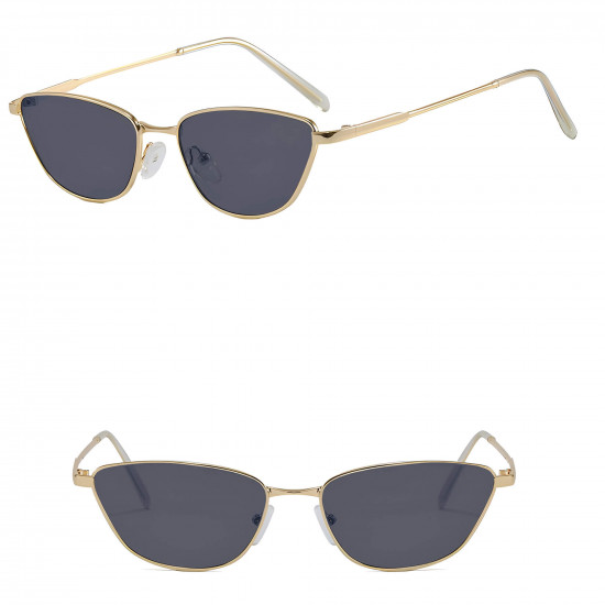 Techsuit Premium Sunglasses (622) for Women, Cat Eye Frame, Minimalist Design Black