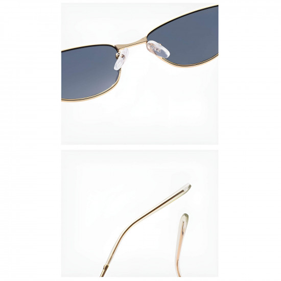 Techsuit Premium Sunglasses (622) for Women, Cat Eye Frame, Minimalist Design Gold / Champagne Techsuit Premium Sunglasses (622) for Women, Cat Eye Frame, Minimalist Design Gold / Champagne
