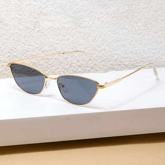 Techsuit Premium Sunglasses (622) for Women, Cat Eye Frame, Minimalist Design Gold / Champagne Techsuit Premium Sunglasses (622) for Women, Cat Eye Frame, Minimalist Design Gold / Champagne