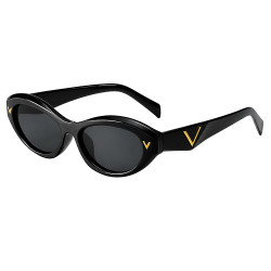 Techsuit Sunglasses (77115) for Women, PC Frame & Lens, Micro Oval, Boho Style Black