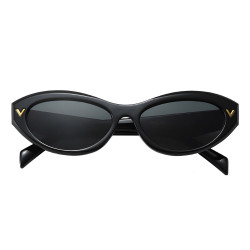 Techsuit Sunglasses (77115) for Women, PC Frame & Lens, Micro Oval, Boho Style Black Techsuit Sunglasses (77115) for Women, PC Frame & Lens, Micro Oval, Boho Style Black
