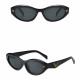 Techsuit Sunglasses (77115) for Women, PC Frame & Lens, Micro Oval, Boho Style Black Techsuit Sunglasses (77115) for Women, PC Frame & Lens, Micro Oval, Boho Style Black