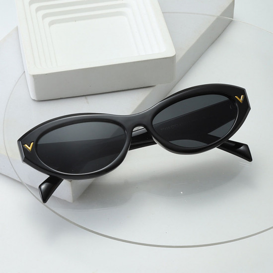 Techsuit Sunglasses (77115) for Women, PC Frame & Lens, Micro Oval, Boho Style Black Techsuit Sunglasses (77115) for Women, PC Frame & Lens, Micro Oval, Boho Style Black