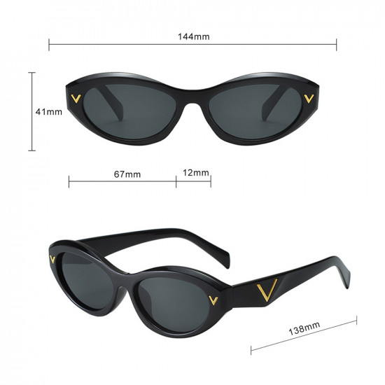 Techsuit Sunglasses (77115) for Women, PC Frame & Lens, Micro Oval, Boho Style Black Techsuit Sunglasses (77115) for Women, PC Frame & Lens, Micro Oval, Boho Style Black