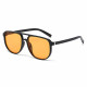 Techsuit Sunglasses (18266) for Women, PC Lens & Frame, Aviator, Double Bridge Black / Orange