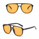Techsuit Sunglasses (18266) for Women, PC Lens & Frame, Aviator, Double Bridge Black / Orange