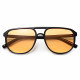 Techsuit Sunglasses (18266) for Women, PC Lens & Frame, Aviator, Double Bridge Black / Orange