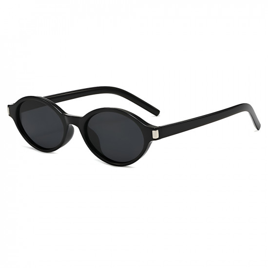 Techsuit Sunglasses (3952) for Women, PC Oval Frame, Retro Modern Aesthetic Black