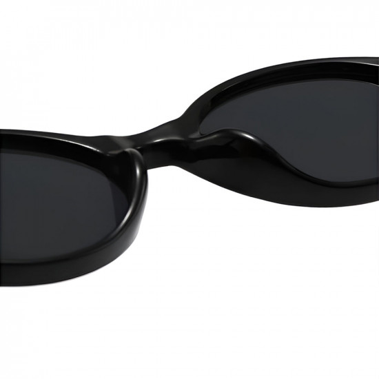 Techsuit Sunglasses (3952) for Women, PC Oval Frame, Retro Modern Aesthetic Black