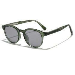 Techsuit Sunglasses (99046) Unisex, Lightweight TR90 Frame, Round Design, One piece Nose Pad Green