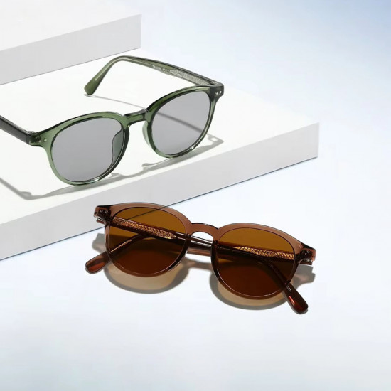 Techsuit Sunglasses (99046) Unisex, Lightweight TR90 Frame, Round Design, One piece Nose Pad Green Techsuit Sunglasses (99046) Unisex, Lightweight TR90 Frame, Round Design, One piece Nose Pad Green