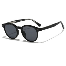 Techsuit Sunglasses (99046) Unisex, Lightweight TR90 Frame, Round Design, One piece Nose Pad Black
