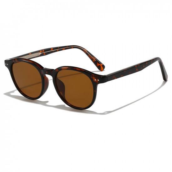 Techsuit Sunglasses (99046) Unisex, Lightweight TR90 Frame, Round Design, One piece Nose Pad Brown Print Techsuit Sunglasses (99046) Unisex, Lightweight TR90 Frame, Round Design, One piece Nose Pad Brown Print