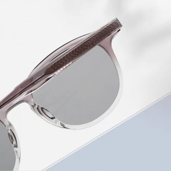 Techsuit Sunglasses (99046) Unisex, Lightweight TR90 Frame, Round Design, One piece Nose Pad Brown Print Techsuit Sunglasses (99046) Unisex, Lightweight TR90 Frame, Round Design, One piece Nose Pad Brown Print