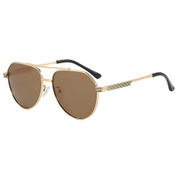 Techsuit Premium Polarized Sunglasses (8622) Unisex, with UV Protection, Aviator Frame, HD TAC Lens Gold