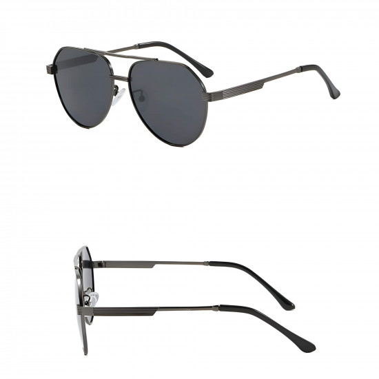 Techsuit Premium Polarized Sunglasses (8622) Unisex, with UV Protection, Aviator Frame, HD TAC Lens Dark Gray Techsuit Premium Polarized Sunglasses (8622) Unisex, with UV Protection, Aviator Frame, HD TAC Lens Dark Gray