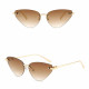 Techsuit Premium Sunglasses (S099) for Women, Cat Eye, Rimless, Fashion forward, Comfortable Fit Gold / Tea Techsuit Premium Sunglasses (S099) for Women, Cat Eye, Rimless, Fashion forward, Comfortable Fit Gold / Tea