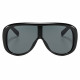 Techsuit Sunglasses (89337) for Women, Oversized Aviator, Glare free Vision, Bold Frame Lines Black