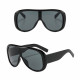 Techsuit Sunglasses (89337) for Women, Oversized Aviator, Glare free Vision, Bold Frame Lines Black