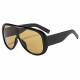 Techsuit Sunglasses (89337) for Women, Oversized Aviator, Glare free Vision, Bold Frame Lines Black Tea