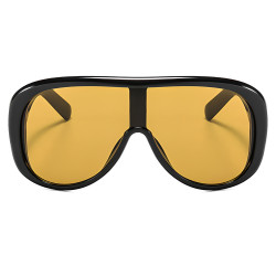 Techsuit Sunglasses (89337) for Women, Oversized Aviator, Glare free Vision, Bold Frame Lines Black Tea