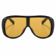 Techsuit Sunglasses (89337) for Women, Oversized Aviator, Glare free Vision, Bold Frame Lines Black Tea