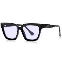 Techsuit Anti Blue Light Glasses Reflex PC (LS083) for Women, Oversized, Square Black