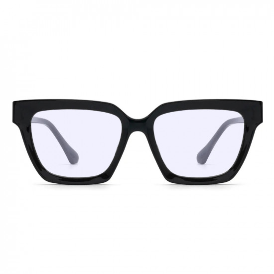 Techsuit Anti Blue Light Glasses Reflex PC (LS083) for Women, Oversized, Square Black Techsuit Anti Blue Light Glasses Reflex PC (LS083) for Women, Oversized, Square Black